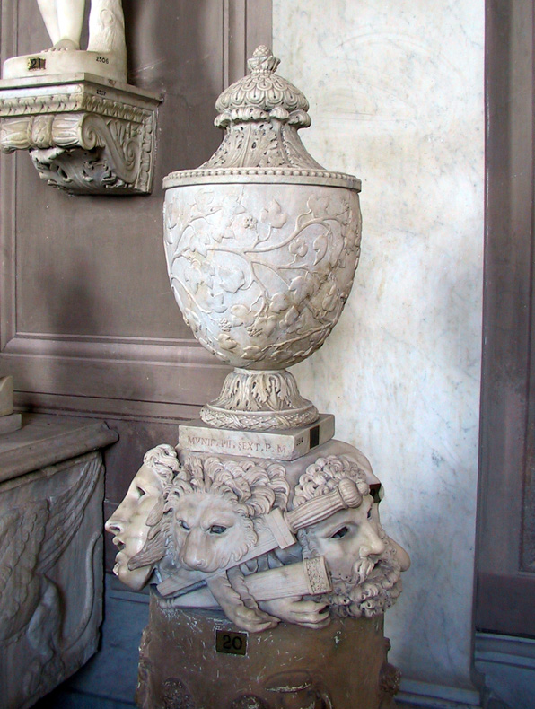 853-1807 - Vatican Museums - Candelabra Gallery - Vase w Grapevine relief